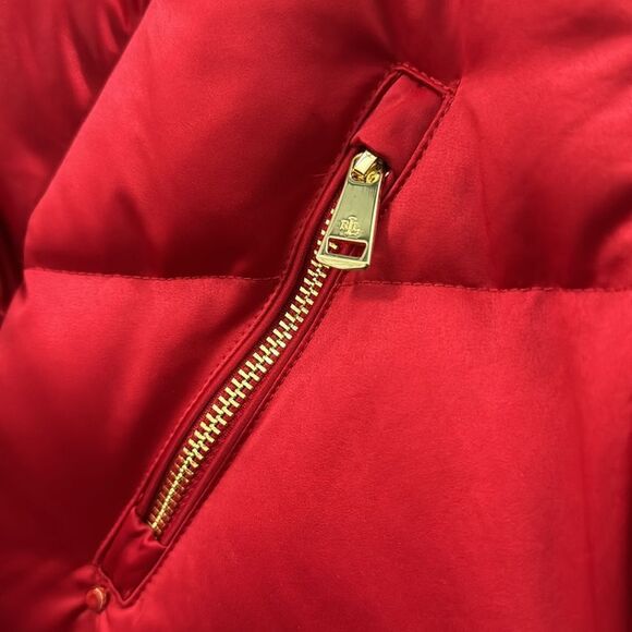 Lauren, Ralph Lauren, red and gold puffy jacket. Size XXS new $350. - Picture 4 of 8